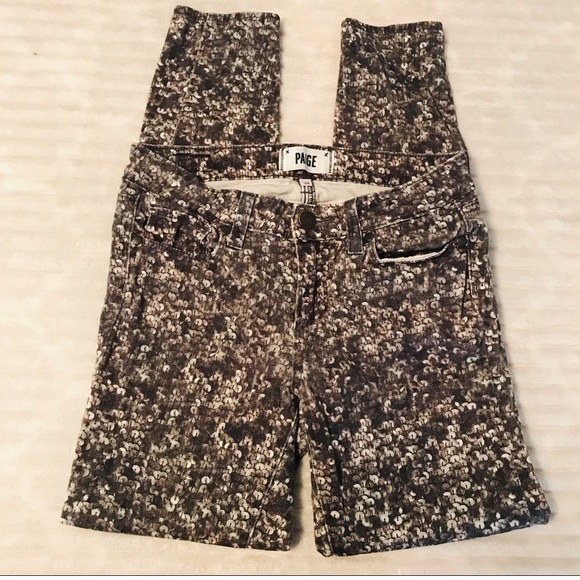 PAIGE Grey Sequin Verdugo Ankle Skinny Jeans 26 2 - Picture 6 of 7